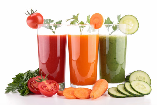 assortment of vegetable juice