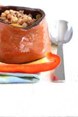 Weiße Bohnensuppe im Topf