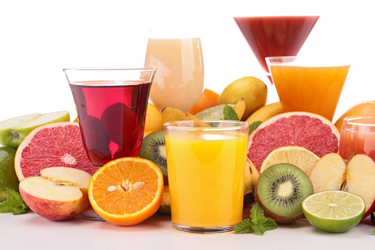 group of fruit juice
