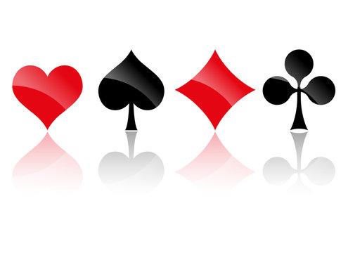 Spielkarten Symbole mit Spiegelung