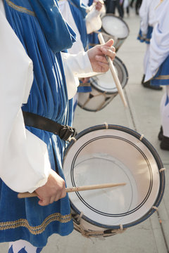 Playing the drum in the parade