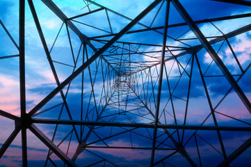 Fototapeta premium High-voltage tower sky background