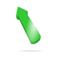 3d green arrow and bright