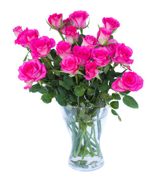 Pink  Roses In Vase