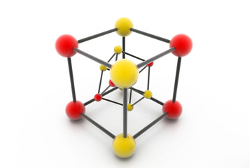 abstract molecule structure on white background.