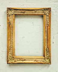 Golden baroque old frame