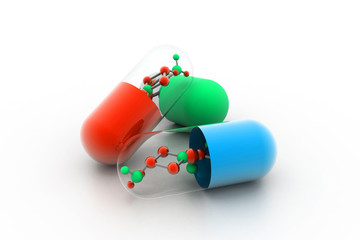 Molecules inside the capsule.