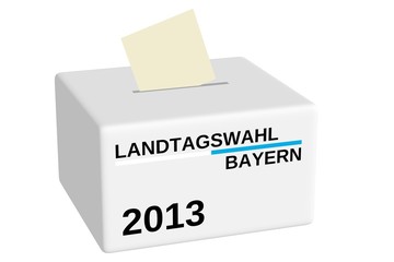 Wahlurne zur Landtagswahl Bayern 2013