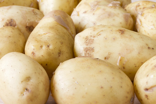 Close up image of Jersey Royal new potatoes