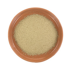Organic active dry yeast in bowl