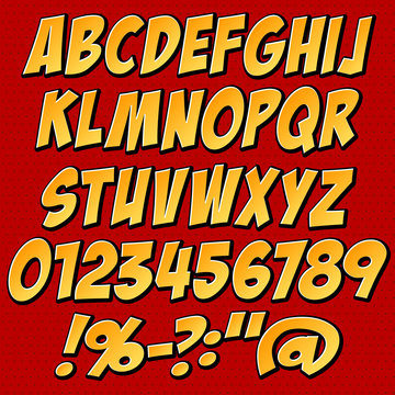 comics style alphabet collection set