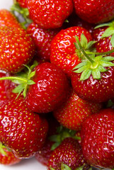 Fresh ripe strawberry closeup .
