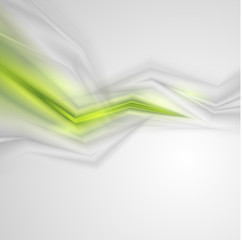 Gray abstract background with green element