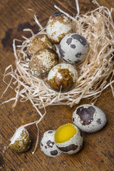 Obraz premium raw quail eggs