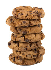 Chocolate pastry cookies isolated on white background