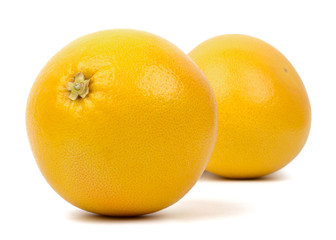 Cut grapefruit isolated on white background