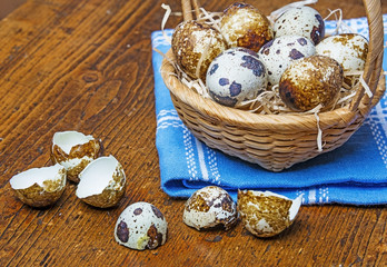 quail eggs on a table