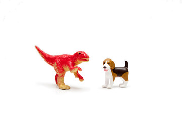 ティラノサウルスと犬
