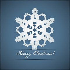 Paper origami christmas snowflake card © Yuzach