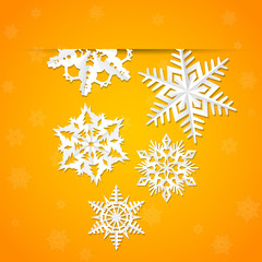 Paper origami christmas snowflake card - 53867848