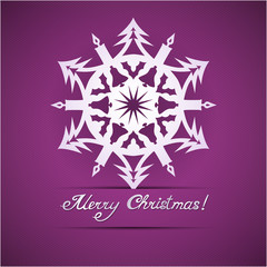 Paper origami christmas snowflake card