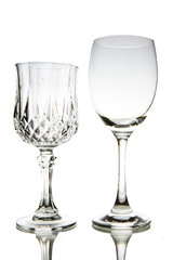 Two Empty wine glass. isolated on a white background