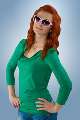 a young female in sunglasses