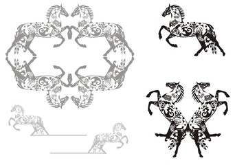 Decorative horse and horse frame