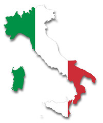 Carte / drapeau de l'Italie