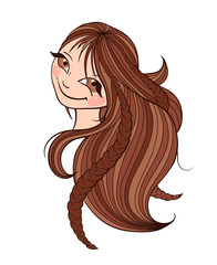 Beautiful brown-haired woman with long hair