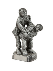 Very old trophy in the shape of two man, judo
