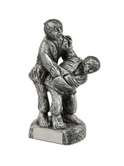 Fototapeta premium Very old trophy in the shape of two man, judo