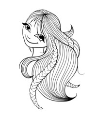 Beautiful woman with long hair