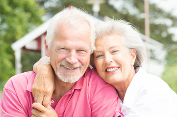 Smiling senior couple