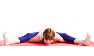 middle aged woman exercise yoga