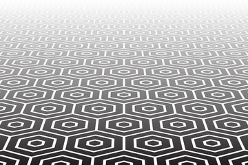 Textured hexagons surface. Abstract geometric background.