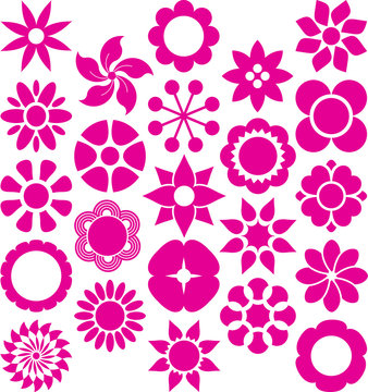 Set of vectorized Flowers
