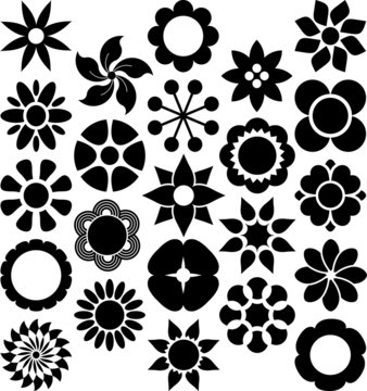 Set of vectorized Flowers
