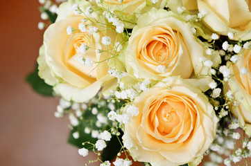 Bouquet of peach roses