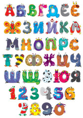 Russian alphabet with funny monsters © Alexey Bannykh