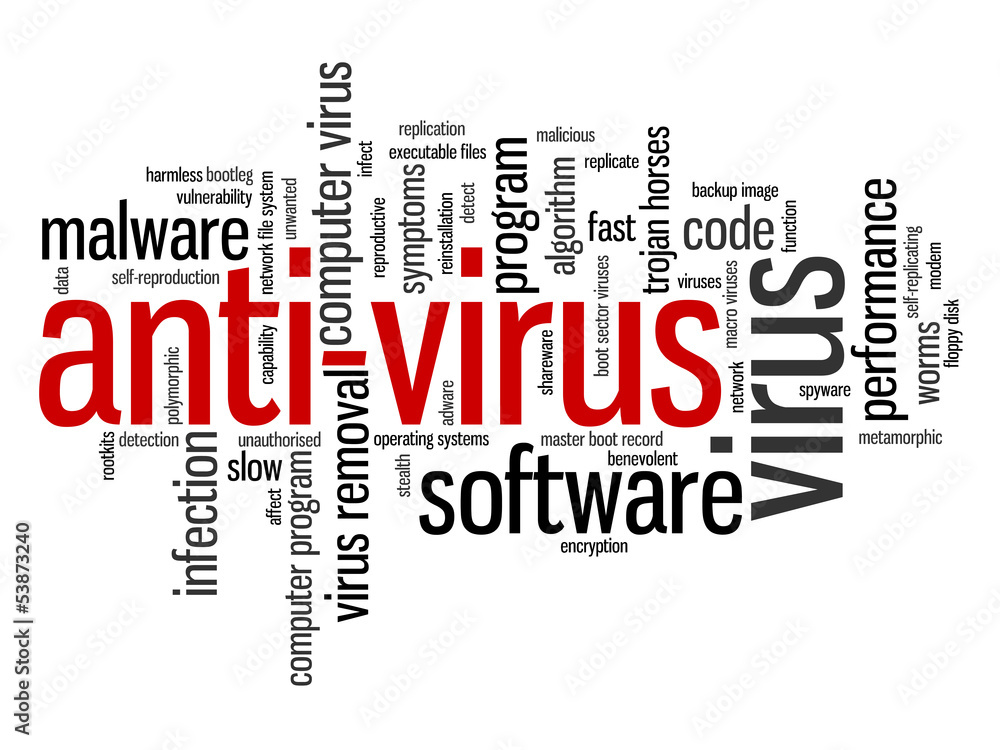 Poster anti-virus tag cloud (software program computer security virus)