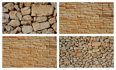 Collage mit Steinmauern