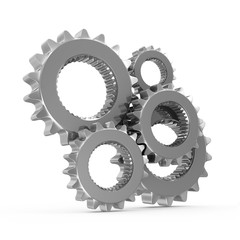 Metal Gears isolated on white background