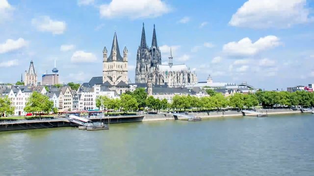 hyper lapse over public bridge cologne, germany