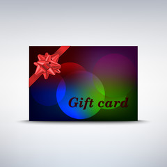 Colorful gift card with ribbon