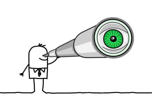 businessman & telescope