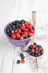 Fresh blueberries and strawberries