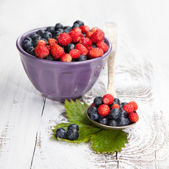 Fresh blueberries and strawberries