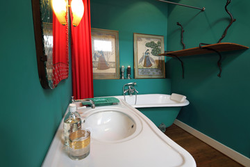 salle de bain rustique