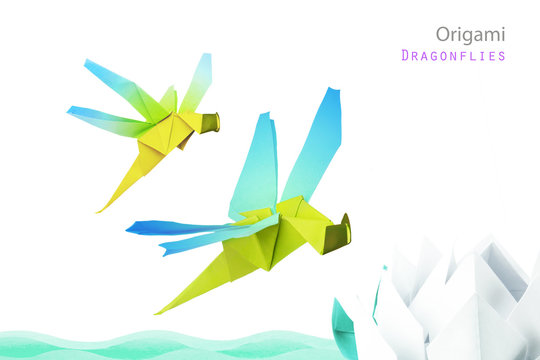 Origami dragonflies